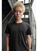 スパイキーショートハイトーンピンパーマメンズショート