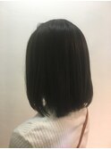 ボブスタイル☆アッシュ系カラーで量を軽くしてまとまりやすく！