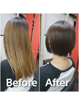 フィリア 台原店(Filea) 【BeforeAfter丸みショート.スガワラ担当.営業スタイル.】