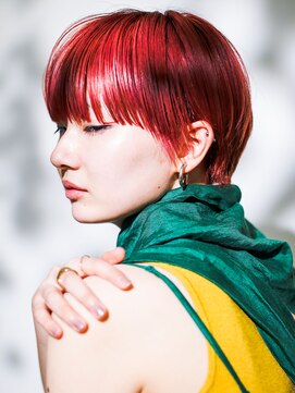 テトヘアー(teto hair) マッシュショート、ピンクベージュ、ワイドバング