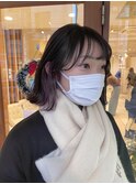 韓国風フェイスレイヤーボブスタイル×イヤリングカラー