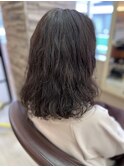 セミロングパーマ