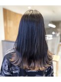 美髪/裾カラー/エアリーロング