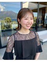 シースルーバング おくれ毛カット 外はねスタイル