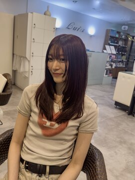 ルィーズ(Lui:z) 【韓国デザイン】ロングレイヤー×ボルドーカラー