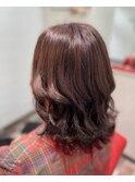 コテ巻き風ミディアムパーマ