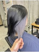 インナーカラーホワイトシルバーラベンダーデザインカラー