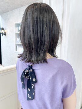 キャアリー(Caary) 福山市美容室Caary 暗髪パープルグレージュ春ミディアムヘア