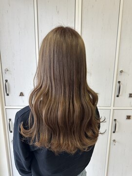 ハピネス 泊店(happiness) シアーベージュ×ウェーブ巻き