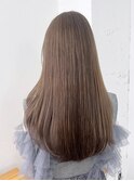 韓国ヘア顔周りレイヤーロンググレージュ_ba521652