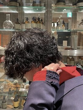 オーガニック リブ 川越(organic+live) 20代メンズウルフ波巻きスパイラル◎束感プードルパーマ