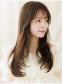 韓国風巻き抜け感毛先パーマ小顔フェミニンロングZ上尾30代40代