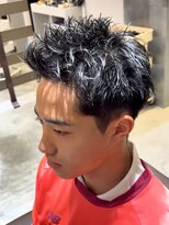 ノイセル(Noisyle)&nbsp;ブルーブラックフェザーパーマ刈り上げセンターパート☆