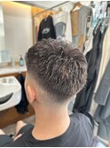 MEN’S HAIR/サーフカール/刈り上げセンターパート/船橋