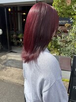 へアサロンアンドカフェガーデン(hair salon&cafe GARDEN)&nbsp;ブリーチなしWカラー/チェリーレッド