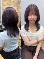 ルアナ 名古屋店(Luana) 髪質改善カラーでつくるレイヤーワインレッド/名古屋名駅亀島栄