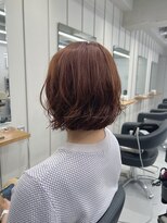 バルべス トーキョー(BARBES TOKYO)&nbsp;ボブパーマ×アプリコットブラウンカラー【清板】