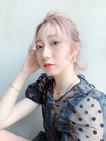 アイティーバイアルバム 八王子店(IT by ALBUM)&nbsp;お団子アレンジ_ラベンダーカラーくびれミディ_28375