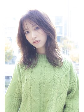 メノン 茨木店(Menon) くびれヘア×デジタルパーマ×ショコラベージュ　前髪