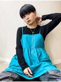【kiji】ネイビーカラー×コンパクトマッシュショート。