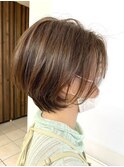 20代30代40代大人可愛いくびれ丸みベージュショートボブ