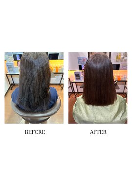 ヘアーメイク クーラ 行橋店(Hair make CURA) 20代30代40代髪質改善縮毛矯正ブラウンベージュ透け感