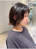 オン眉/ミニボブ/外はねボブ/顔まわりカット/サイドバング