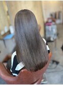 透明感グレージュカラーベージュダブルカラー