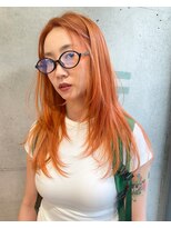 キャロルガーデンズ ボコカ 表参道(Carroll Gardens bococa)&nbsp;ブリーチ/オレンジベージュ/レイヤー/ダブルカラー　azu