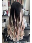 White silver×Pink Extension Gradation☆☆