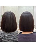 ボブスタイルでもsinsストレートで乾かすだけでまとまる髪に