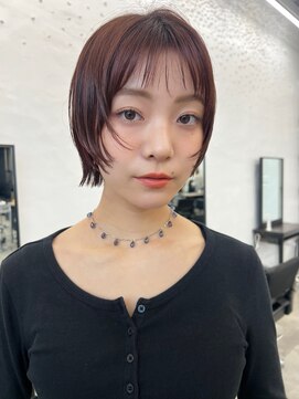 前髪カット／レイヤーカット／小顔カット／チェリーレッド