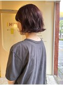 〈浅草 半個室〉ボルドー×ニュアンスボブ
