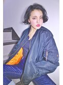 Coast.ネイビー×ボブ×立ち上げ前髪★
