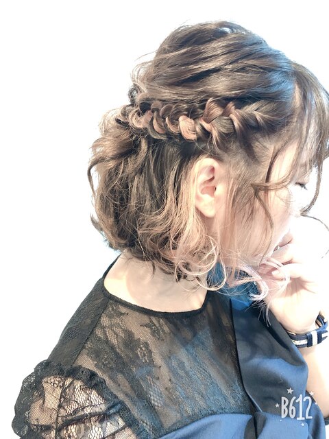 都会風ヘアセット★ハーフアップ★ボブ★編み込み★ゆるふわ