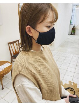 プフ 伏見(puf) 切りっぱなしロブ。伏見/丸の内/髪質改善