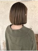 オリーブグレージュ/ぷつっとボブ/ハイライト【元町/石川町】