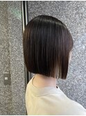 20代30代大人かわいいぷつっとボブ×地毛風縮毛矯正♪