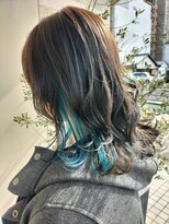 ライカ(Lycka) インナーカラー 水色 ターコイズブルー