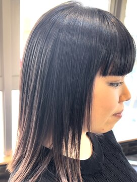 ディンプル 越谷駅前(DiMPlE) 伸ばしかけロング、エアリーロング、ぱっつん前髪、つやさら