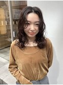 #センターパート#ミディアムパーマ
