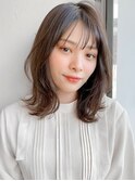 縮毛矯正 くびれヘア レイヤーカット アプリコットオレンジ