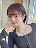 30代前下がりショートボブで絶壁解消丸みのあるひし形シルエット