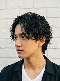 シャドウパーマセンターパートメンズパーマメンズビジネス眉毛