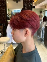 ヘアリゾート粋 ティガ 池袋店(tiga)&nbsp;ブリーチカラー/レッド/メンズショート
