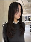 顔まわりカット/切りっぱなし/ミディアム/切りっぱなし／ボブ