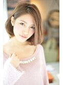長め前髪でも小顔！ナチュラル上品ボブ/心斎橋&難波&なんば