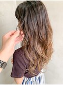 グラデーションカラー、ハイライト、外国人風、イルミナカラー