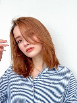 グリードヘアー セルフィッシュ(GREED hair SELFISH) ミディアムくびれレイヤーヘアハイトーンロングボブ