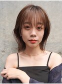 ミディアムレイヤーカットボブウルフ/10代20代/インナーカラー